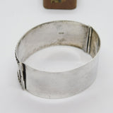 Sterling Silver Thistle & Floral Pattern Cuff Bangle Bracelet Antique 1935 Deco