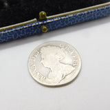 Queen Anne Silver Shilling Coin 1711 Fourth Bust Fair Condition Antique