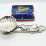 Chinese Export .500 Silver Koi Dish Scallop Salt Dish Antique c1930 Art Deco
