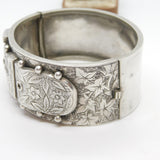 Victorian Sterling Silver Sweetheart Buckle Bangle Bracelet Antique c1880