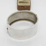 Victorian Sterling Silver Sweetheart Buckle Bangle Bracelet Antique c1880