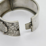 Victorian Sterling Silver Sweetheart Buckle Bangle Bracelet Antique c1880