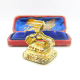 Large Victorian Rolled Gold & Carnelian Set Fob Seal Pendant Antique c1860