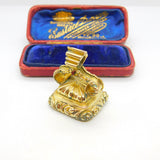 Large Victorian Rolled Gold & Carnelian Set Fob Seal Pendant Antique c1860