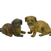 Victorian Cold Painted Bronze Pair of Puppy Dogs Antique c1860 Kitemark