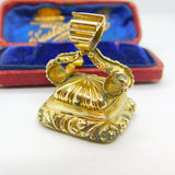 Large Victorian Rolled Gold & Carnelian Set Fob Seal Pendant Antique c1860