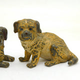 Victorian Cold Painted Bronze Pair of Puppy Dogs Antique c1860 Kitemark