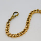 Victorian Rolled Gold Double Albert Watch Chain T-Bar & Fob Antique c1890