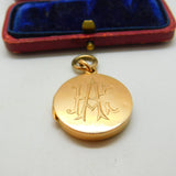 Edwardian 15ct Yellow Gold Monogram Sweetheart Locket Antique 1909 Birmingham