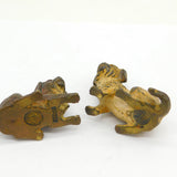 Victorian Cold Painted Bronze Pair of Puppy Dogs Antique c1860 Kitemark
