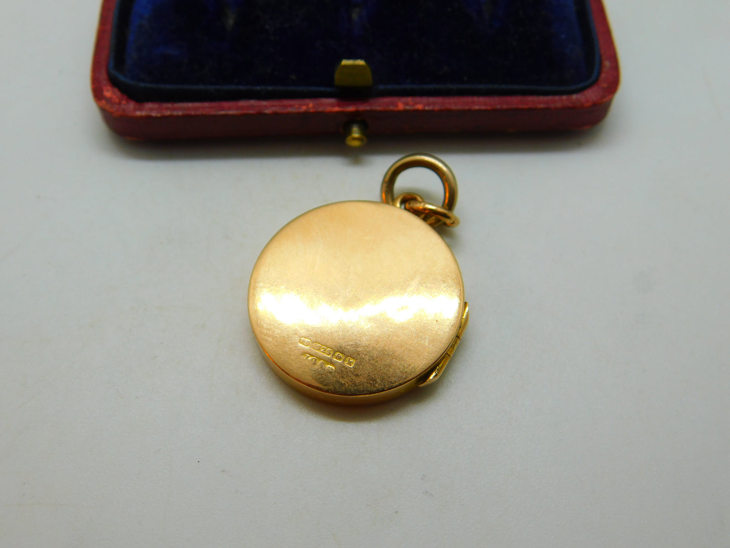 Edwardian 15ct Yellow Gold Monogram Sweetheart Locket Antique 1909 Birmingham