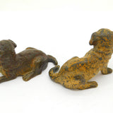 Victorian Cold Painted Bronze Pair of Puppy Dogs Antique c1860 Kitemark