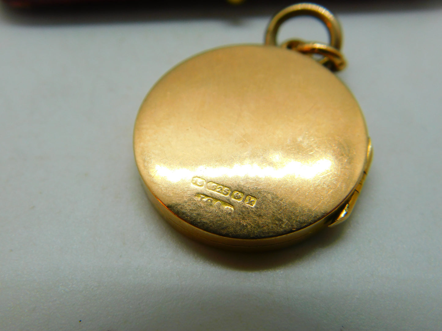 Edwardian 15ct Yellow Gold Monogram Sweetheart Locket Antique 1909 Birmingham