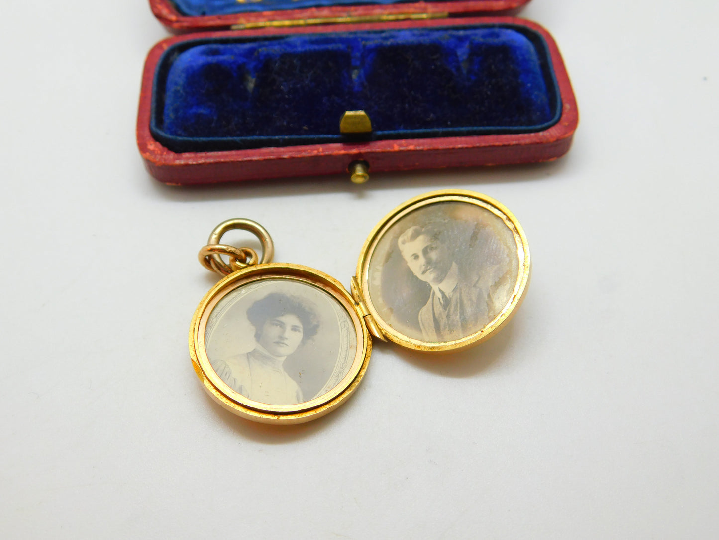 Edwardian 15ct Yellow Gold Monogram Sweetheart Locket Antique 1909 Birmingham