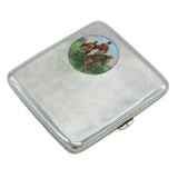 19th Century Austro-Hungarian .900 Silver & Enamel Hunting Cigarette Case