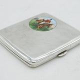 19th Century Austro-Hungarian .900 Silver & Enamel Hunting Cigarette Case