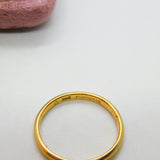 22ct Yellow Gold Wedding Band Ring Antique 1929 Birmingham Size U 1/2 UK