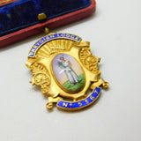 Sterling Silver Gilt & Enamel 'Phrygian Lodge' Masonic Fob Pendant Antique c1913