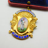 Sterling Silver Gilt & Enamel 'Phrygian Lodge' Masonic Fob Pendant Antique c1913