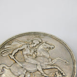 King Edward VII Sterling Silver 1902 Crown Coin Fine Condition Antique