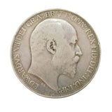 King Edward VII Sterling Silver 1902 Crown Coin Fine Condition Antique