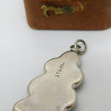 Australian Sterling Silver & Abalone Tiki Charm Pendant Antique c1930 Art Deco