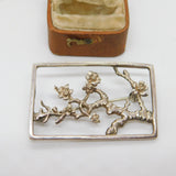 Modernist Sterling Silver Spring Floral Blossom Brooch Vintage c1990 Birmingham