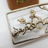 Modernist Sterling Silver Spring Floral Blossom Brooch Vintage c1990 Birmingham