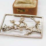 Modernist Sterling Silver Spring Floral Blossom Brooch Vintage c1990 Birmingham