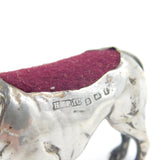 Edwardian Pair of Sterling Silver Bulldog Novelty Pin Cushions Antique 1906 Birmingham