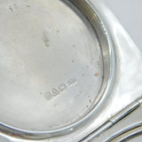 Sterling Silver & Blue Guilloche Enamel Mirror Compact Antique 1946 Chester Deco