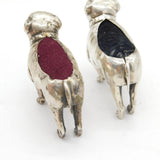 Edwardian Pair of Sterling Silver Bulldog Novelty Pin Cushions Antique 1906 Birmingham
