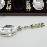 Boxed Victorian Set of Six Sterling Silver Table Spoons Antique 1881 London