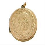 Victorian 9ct Yellow Gold Back & Front Floral Sweetheart Locket Antique c1880