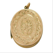 Victorian 9ct Yellow Gold Back & Front Floral Sweetheart Locket Antique c1880