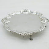 George II Sterling Silver Heraldic Crest Salver Dish Antique 1752 London