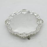 George II Sterling Silver Heraldic Crest Salver Dish Antique 1752 London