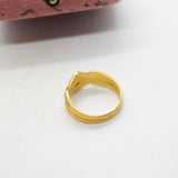 Victorian 18ct Yellow Gold, Seed Pearl & Coral Bead Crossover Ring c1860 Antique