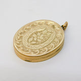 Victorian 9ct Yellow Gold Back & Front Floral Sweetheart Locket Antique c1880