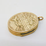 Victorian 9ct Yellow Gold Back & Front Floral Sweetheart Locket Antique c1880