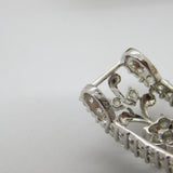 14ct White Gold & CZ Set Floral Sparkling Drop Pendant Vintage c1990