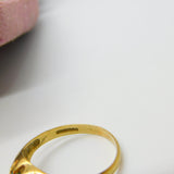 9ct Yellow Gold & Aquamarine Set Solitaire Ring 1960 Birmingham Vintage