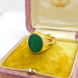 Victorian 18ct Yellow Gold Carved Monogram Intaglio Signet Ring 1866 London