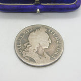 King William III Sterling Silver Crown Coin Antique c1696 Fair Condition