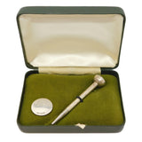 Boxed Sterling Silver Golf Putting Ball Marker Golf Tee Vintage 1977 Birmingham