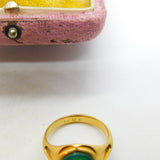 Victorian 18ct Yellow Gold Carved Monogram Intaglio Signet Ring 1866 London
