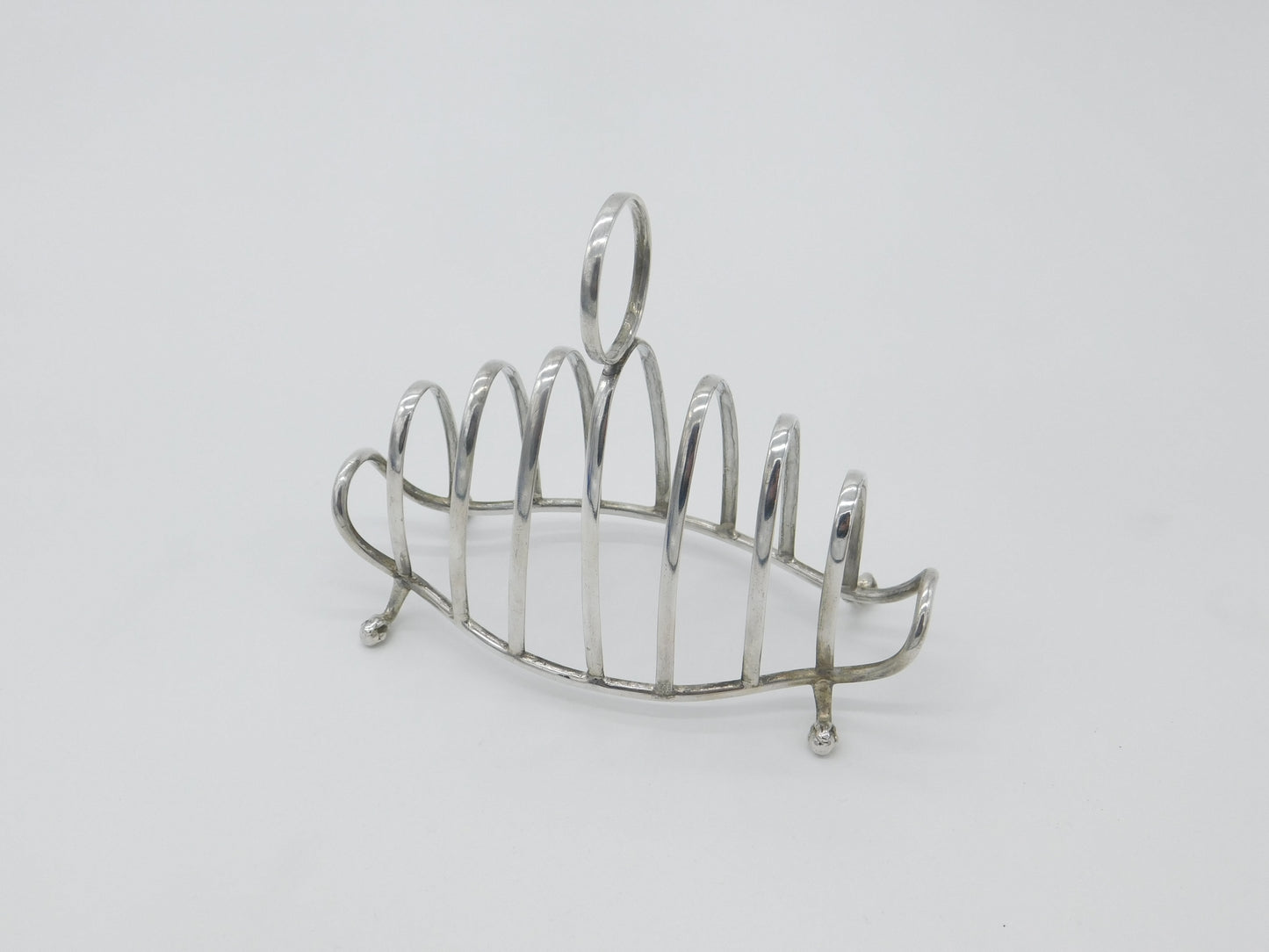 Edwardian Sterling Silver Ball Feet Toast Rack Antique 1903 Birmingham