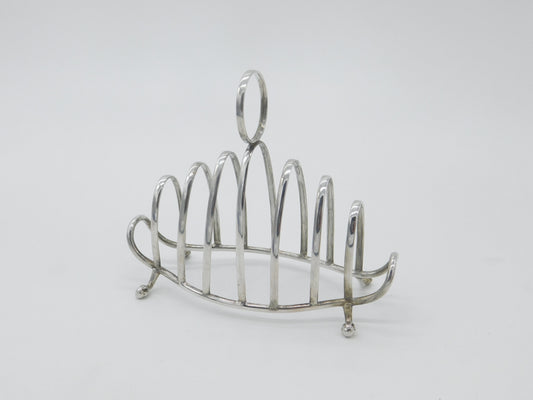 Edwardian Sterling Silver Ball Feet Toast Rack Antique 1903 Birmingham