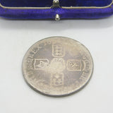 King William III Sterling Silver Crown Coin Antique c1696 Fair Condition