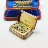Nathaniel Mills Victorian Sterling Silver Floral Vinaigrette 1840 Birmingham